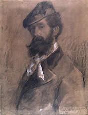 ERNESTO BAZZARO, Self-portrait, black chalk